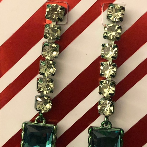 Betsey Johnson Jingle Bell Bling Linear Christmas Light Mismatch Drop Earrings - Picture 5 of 14
